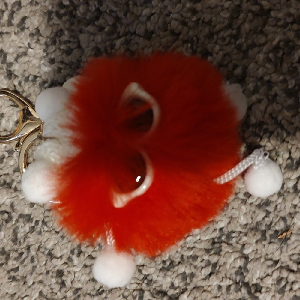 Cute Fluffy Keychain with Gold Accents - Picture 2 of 2